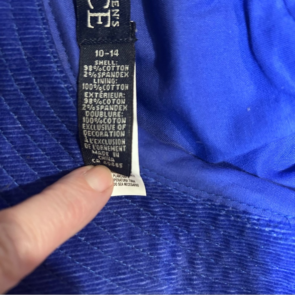The Children’s Place Brimmed Hat Blue Corduroy size 10-14 Fits adult head floral - Picture 11 of 11